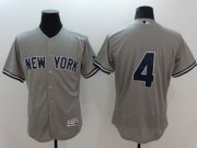 Wholesale Cheap Yankees #4 Lou Gehrig Grey Flexbase Authentic Collection Stitched MLB Jersey