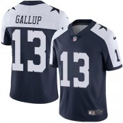 Wholesale Cheap Nike Cowboys #13 Michael Gallup Navy Blue Thanksgiving Men's Stitched NFL Vapor Untouchable Limited Throwback Jersey