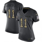Wholesale Cheap Nike Lions #11 Marvin Jones Jr Black Women's Stitched NFL Limited 2016 Salute to Service Jersey