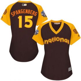 Wholesale Cheap Padres #15 Cory Spangenberg Brown 2016 All-Star National League Women\'s Stitched MLB Jersey