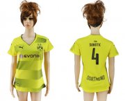Wholesale Cheap Women's Dortmund #4 Subotic Home Soccer Club Jersey