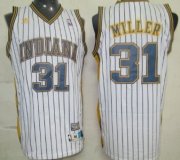 Wholesale Cheap Indiana Pacers #31 Reggie Miller White Pinstripe Swingman Throwback Jersey