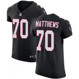 Wholesale Cheap Nike Falcons #70 Jake Matthews Black Alternate Men\'s Stitched NFL Vapor Untouchable Elite Jersey