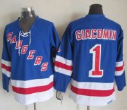 Wholesale Cheap Rangers #1 Eddie Giacomin Light Blue CCM Throwback Stitched NHL Jersey