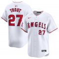 Cheap Men's Los Angeles Angels #27 Mike Trout White Home Limited Baseball Stitched Jersey