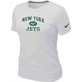 Wholesale Cheap Women\'s Nike New York Jets Heart & Soul NFL T-Shirt White