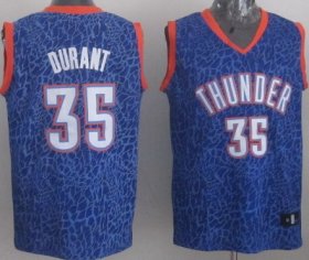 Wholesale Cheap Oklahoma City Thunder #35 Kevin Durant Blue Leopard Print Fashion Jersey