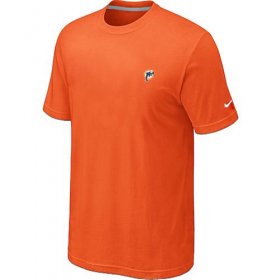 Wholesale Cheap Nike Miami Dolphins Chest Embroidered Logo T-Shirt Orange