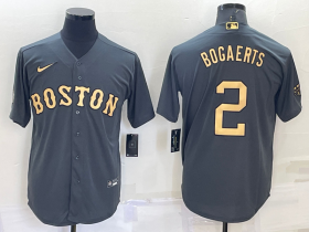 Wholesale Men\'s Boston Red Sox #2 Xander Bogaerts Grey 2022 All Star Stitched Cool Base Nike Jersey