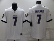 Wholesale Cheap Men's Baltimore Ravens #7 Rashod Bateman White 2022 Vapor Untouchable Stitched NFL Nike Limited Jersey