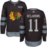 Wholesale Cheap Adidas Blackhawks #11 Andrew Desjardins Black 1917-2017 100th Anniversary Stitched NHL Jersey