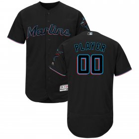 Wholesale Cheap Marlins Personalized Alternate 2019 Authentic Collection Flex Base Black MLB Jersey (S-3XL)