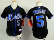 Wholesale Cheap Mets #5 David Wright Black Cool Base Stitched Youth MLB Jersey