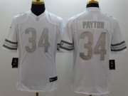 Wholesale Cheap Nike Bears #34 Walter Payton White Men's Stitched NFL Limited Platinum Jersey