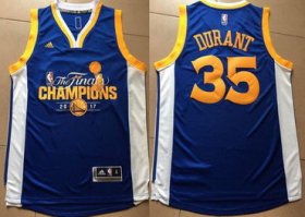 Wholesale Cheap Men\'s Golden State Warriors #35 Kevin Durant Royal Blue 2017 The Finals Championship Stitched NBA adidas Swingman Jersey