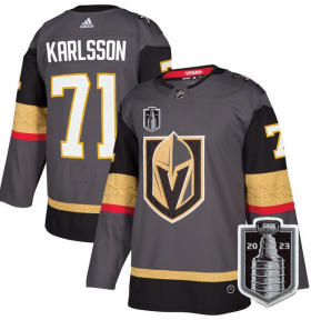Wholesale Cheap Men\'s Vegas Golden Knights #71 William Karlsson Gray 2023 Stanley Cup Final Stitched Jersey