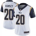 Wholesale Cheap Nike Rams #20 Jalen Ramsey White Women's Stitched NFL Vapor Untouchable Limited Jersey