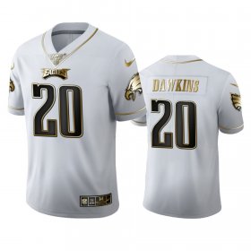 Wholesale Cheap Philadelphia Eagles #20 Brian Dawkins Men\'s Nike White Golden Edition Vapor Limited NFL 100 Jersey