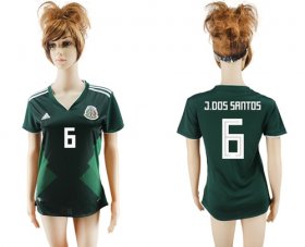 Wholesale Cheap Women\'s Mexico #6 J.Dos Santos Home Soccer Country Jersey