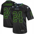 Wholesale Cheap Nike Seahawks #24 Marshawn Lynch Lights Out Black Men's Stitched NFL Elite Jersey