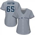 Wholesale Cheap Yankees #65 James Paxton Grey Road Women's Stitched MLB Jersey