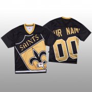 Wholesale Cheap NFL New Orleans Saints Custom Black Men's Mitchell & Nell Big Face Fashion Limited NFL Jersey