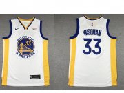 Wholesale Cheap Men's Golden State Warriors #33 James Wiseman White 2019 Nike Swingman NEW Rakuten Logo Stitched NBA Jersey
