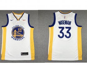 Wholesale Cheap Men\'s Golden State Warriors #33 James Wiseman White 2019 Nike Swingman NEW Rakuten Logo Stitched NBA Jersey