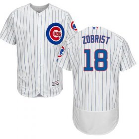 Wholesale Cheap Cubs #18 Ben Zobrist White Flexbase Authentic Collection Stitched MLB Jersey