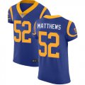 Wholesale Cheap Nike Rams #52 Clay Matthews Royal Blue Alternate Men's Stitched NFL Vapor Untouchable Elite Jersey