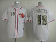 Wholesale Cheap Reds #19 Joey Votto White USMC Cool Base Stitched MLB Jersey