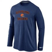 Wholesale Cheap Nike Cleveland Browns Heart & Soul Long Sleeve T-Shirt Dark Blue