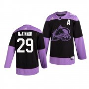 Wholesale Cheap Colorado Avalanche #29 Nathan Mackinnon Adidas Men's Hockey Fights Cancer Practice NHL Jersey Black