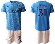 Wholesale Cheap Men 2020-2021 club Manchester City home 31 blue Soccer Jerseys