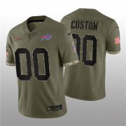 Wholesale Cheap Men's Buffalo Bills ACTIVE PLAYER Custom 2022 Olive Salute To Service Limited Stitched Jersey