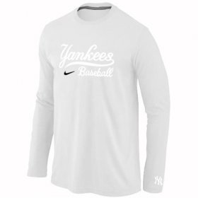 Wholesale Cheap New York Yankees Long Sleeve MLB T-Shirt White