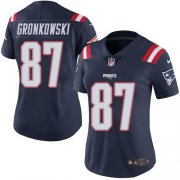 Wholesale Cheap Nike Patriots #87 Rob Gronkowski Navy Blue Women's Stitched NFL Limited Rush Jersey