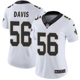 Wholesale Cheap Nike Saints #56 DeMario Davis White Women\'s Stitched NFL Vapor Untouchable Limited Jersey