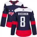 Wholesale Cheap Adidas Capitals #8 Alex Ovechkin Navy Authentic 2018 Stadium Series Women's Stitched NHL Jersey