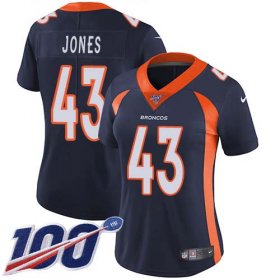 Wholesale Cheap Nike Broncos #43 Joe Jones Navy Blue Alternate Women\'s Stitched NFL 100th Season Vapor Untouchable Limited Jersey