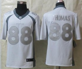 Wholesale Cheap Nike Broncos #88 Demaryius Thomas White Men\'s Stitched NFL Limited Platinum Jersey