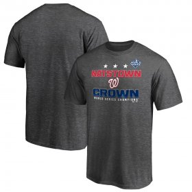 Wholesale Cheap Washington Nationals Majestic 2019 World Series Champions Cut Off T-Shirt Heather Charcoal