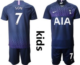 Wholesale Cheap Tottenham Hotspur #7 Son Away Kid Soccer Club Jersey