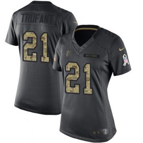 Wholesale Cheap Nike Falcons #21 Desmond Trufant Black Women\'s Stitched NFL Limited 2016 Salute to Service Jersey