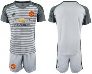 Wholesale Cheap Manchester United Blank Grey Goalkeeper Soccer Club Jersey