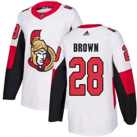 Wholesale Cheap Adidas Senators #28 Connor Brown White Road Authentic Stitched Youth NHL Jersey