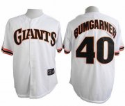 Wholesale Cheap Giants #40 Madison Bumgarner White 1989 Turn Back The Clock Stitched MLB Jersey