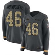 Wholesale Cheap Nike Dolphins #46 Noah Igbinoghene Anthracite Salute to Service Women's Stitched NFL Limited Therma Long Sleeve Jersey