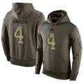 Wholesale Cheap NFL Men's Nike Indianapolis Colts #4 Adam Vinatieri Stitched Green Olive Salute To Service KO Performance Hoodie