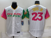 Wholesale Cheap Men's San Diego Padres #23 Fernando Tatis Jr White 2022 City Connect Flex Base Stitched Jersey